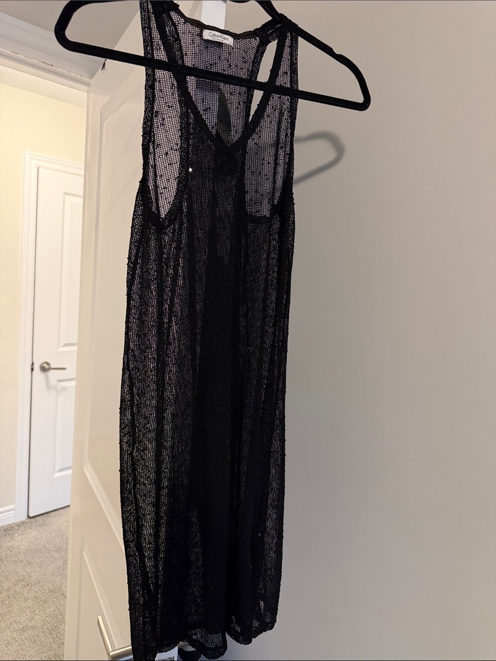 Calvin Klein Black Mesh Swim Cover-Up